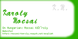 karoly mocsai business card